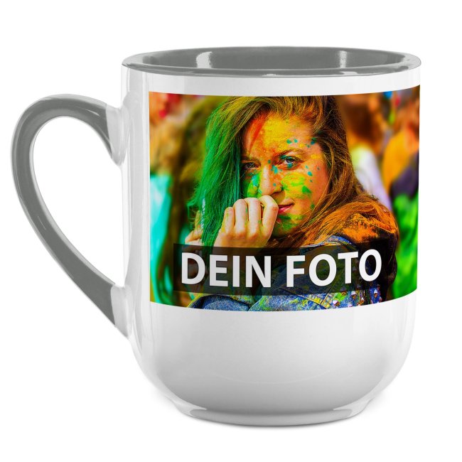 Bild von Elegante Fototasse - Innen & Henkel Grau