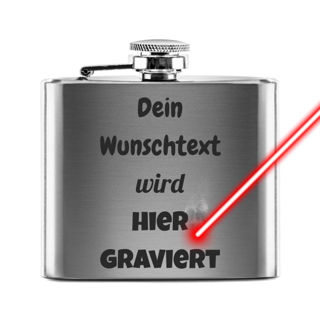 Bild von Flachmann personalisierbar mit Textgravur - 140 ml in Silber