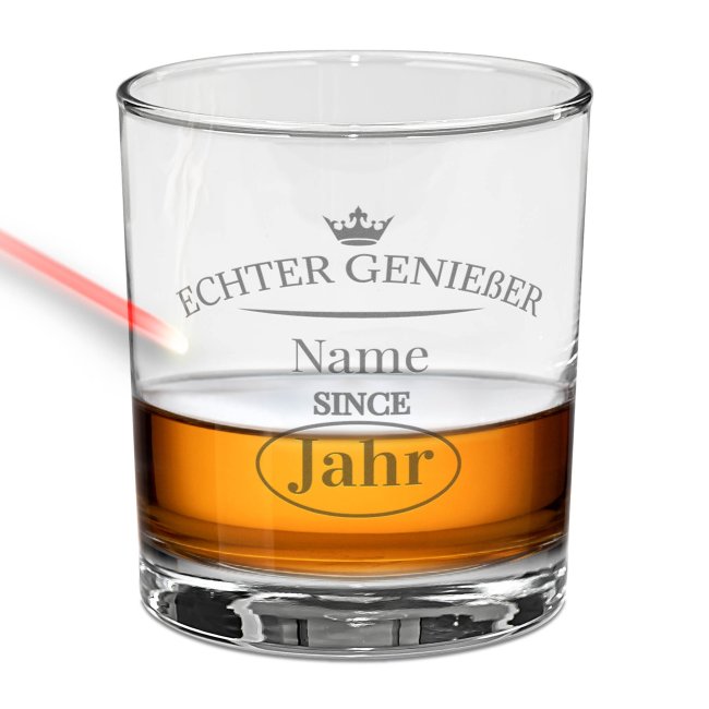 Bild von Whiskyglas - Echter Genießer-Jahr & Name - 300 ml