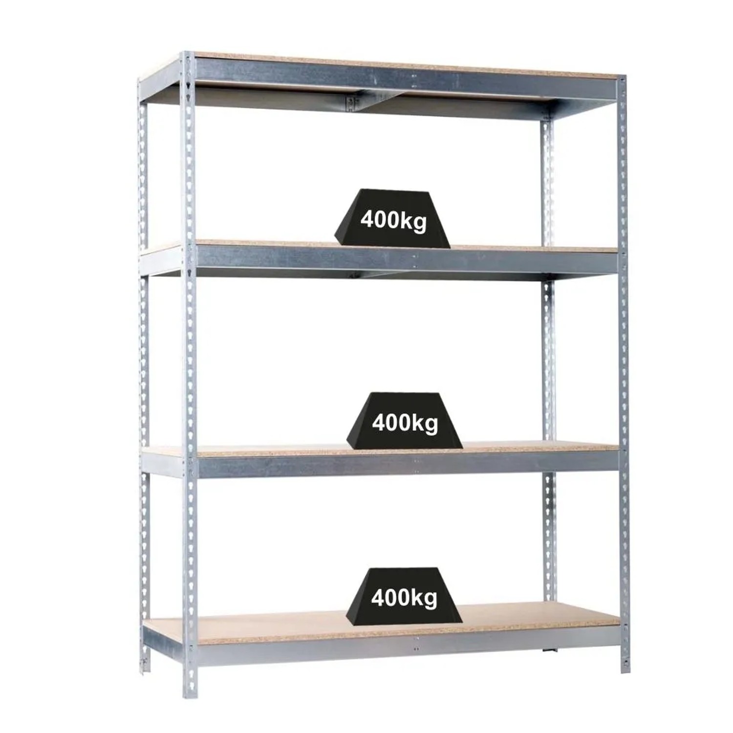 Bild von PROREGAL Schwerlastregal Big Wood Yeti Four HxBxT 200 x 120 x 45 cm Fachlast 400 kg Verzinkt