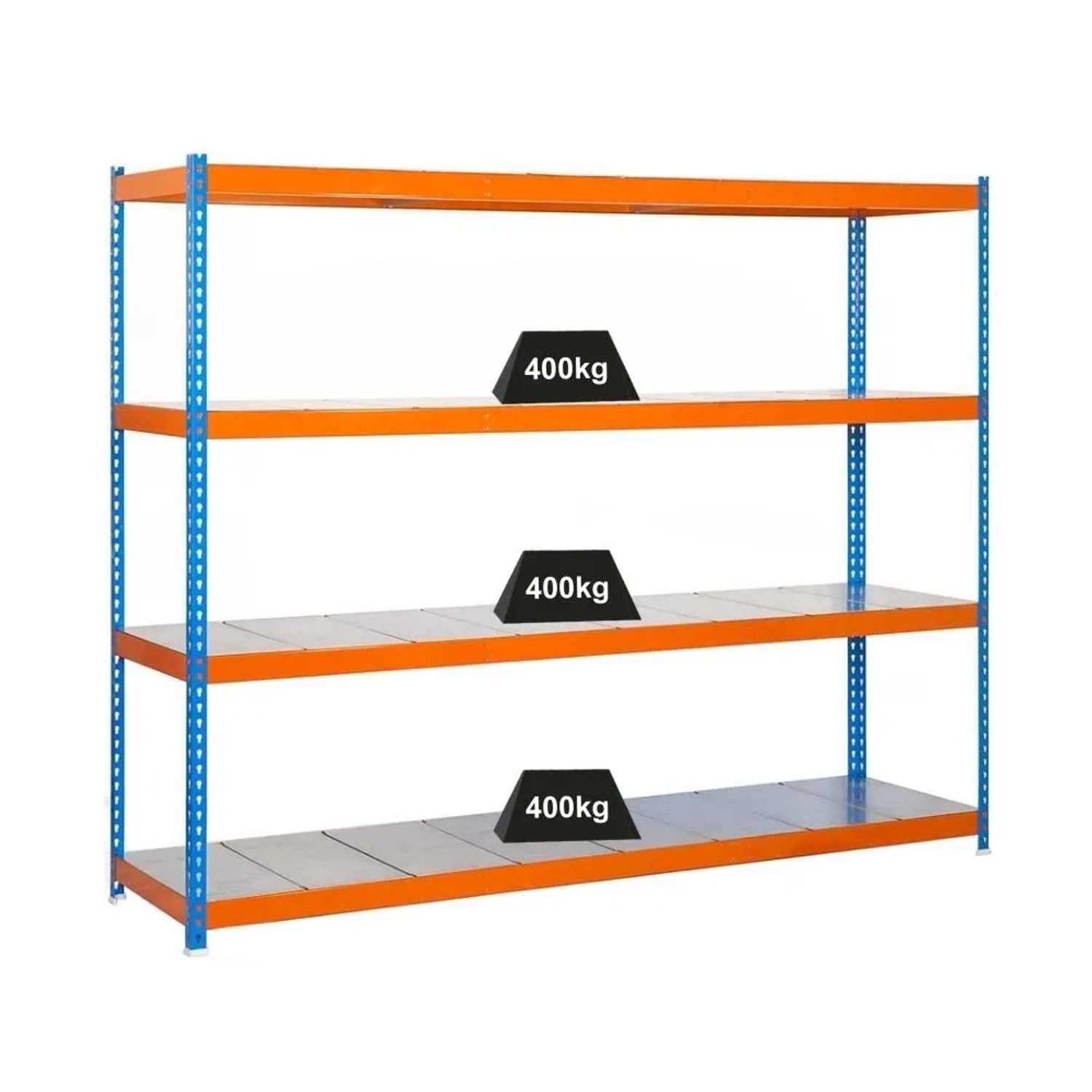 Bild von PROREGAL Schwerlastregal Big Metal Yeti Four HxBxT 200 x 150 x 60 cm Fachlast 400 kg Blau-Orange