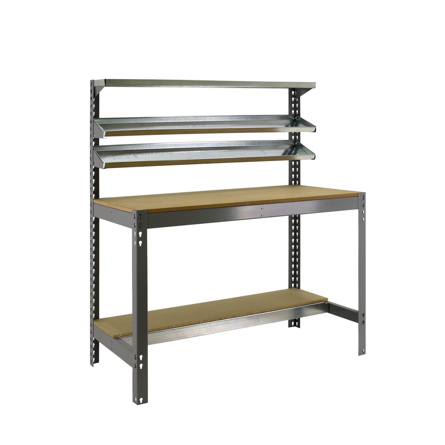 Bild von PROREGAL® Werkbank Werkbank Buffalo mit Frontablage, (3 verschiedene Größen (HxBxT 144,5 x 90/120/150 x 61/61/76cm), Traglast 600kg, Verschiedene Farben)