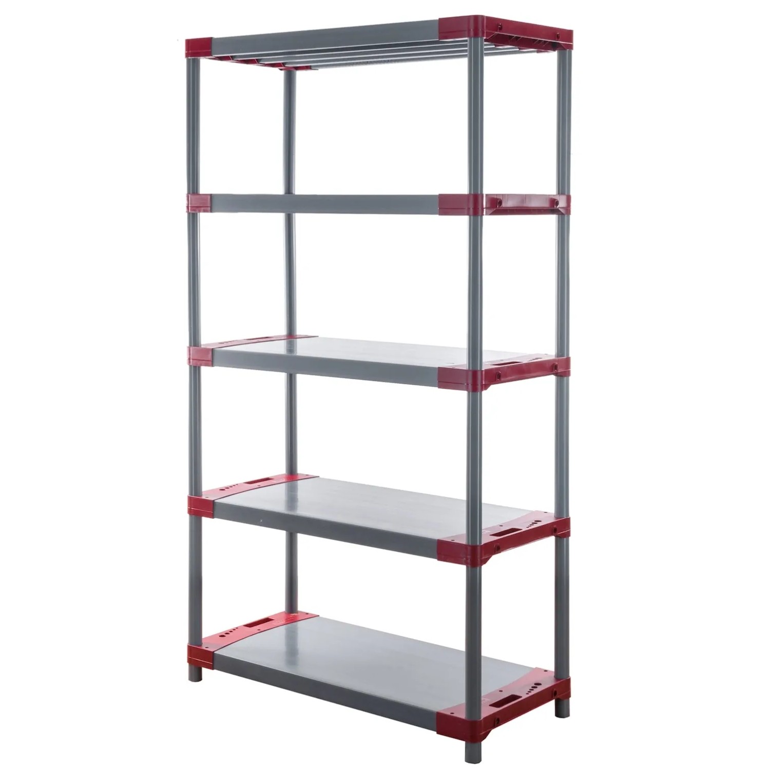 Bild von PROREGAL Kunststoffregal Grey Bear Tall HxBxT 180 x 110 x 46 cm Fachlast 120 kg Grau/Rot