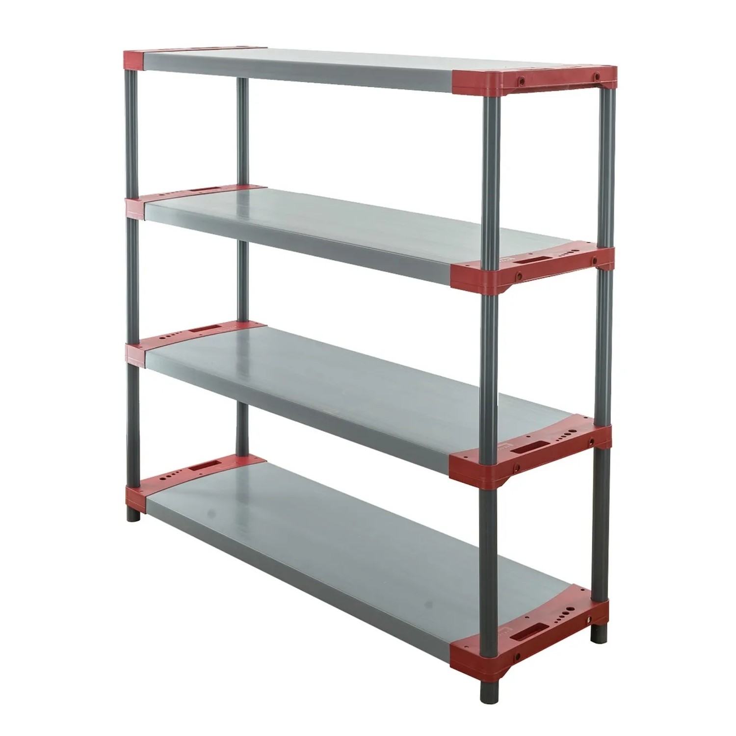 Bild von PROREGAL Kunststoffregal Big Grey Bear Low HxBxT 138 x 130 x 46 cm Fachlast 120 kg Grau/Rot