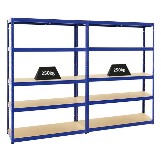 Bild von PROREGAL Mega Deal 2x Schwerlastregal Big Elephant S HxBxT 180 x 120 x 45 cm Fachlast 250 kg Blau