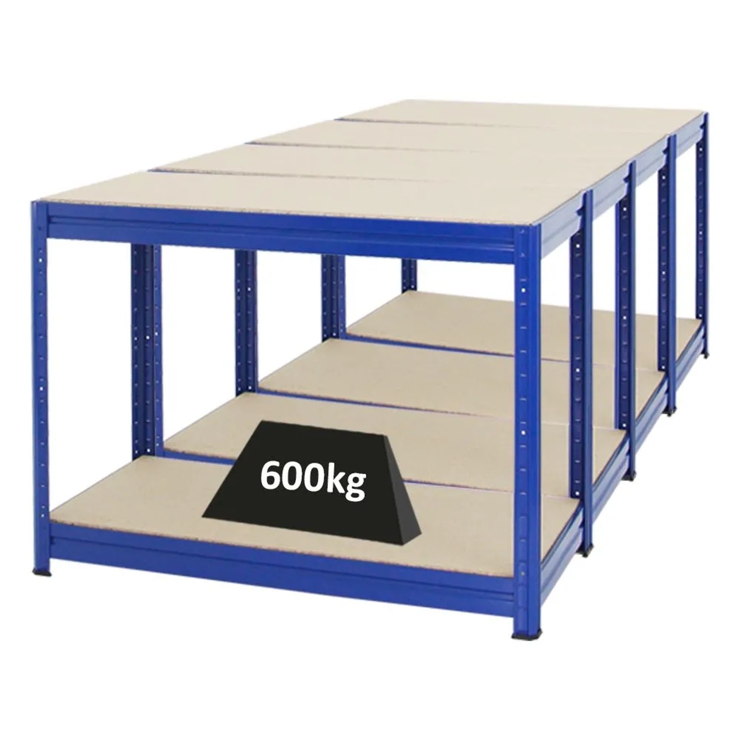 Bild von PROREGAL® Werkbank Mega Deal 4x Höhenverstellbare Werkbänke Mammut HxBxT 90x120-160x60cm, Höhe der Einlegeböden lässt sich in 5 cm Schritten anpassen.