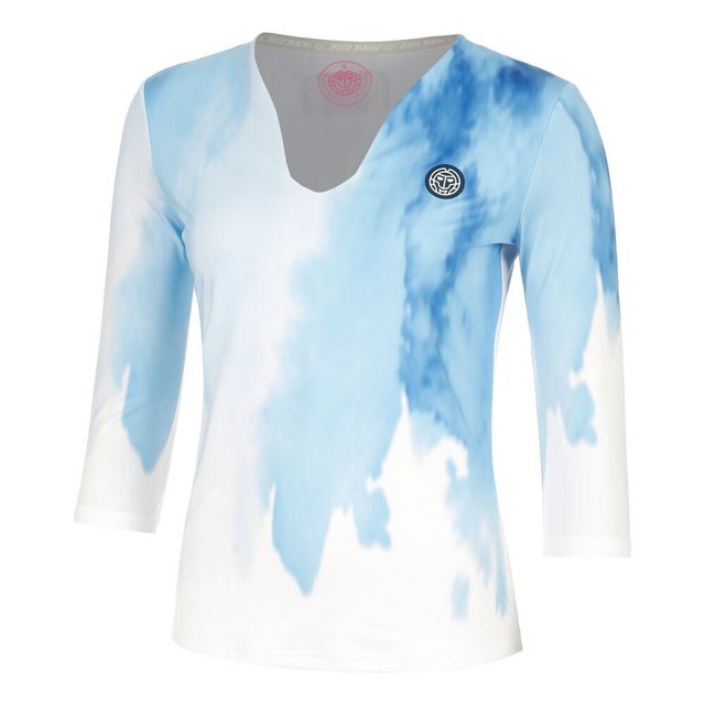 Bild von BIDI BADU Watercolour V-Neck Longsleeve Damen in weiß, Größe: M