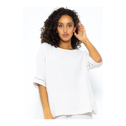 Bild von SASSYCLASSY Pyjamaoberteil - Lässiges Pyjamashirt aus Musselin