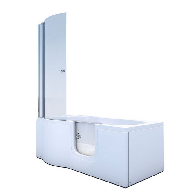 Bild von AcquaVapore Komplettdusche AcquaVapore Seniorendusche und Sitzwanne mit Tür S12D-R-EA 85x170 cm, Sicherheitsglas ESG, inklusive Duschwanne, Schnelle Reinigung, Überlauf Abfluss
