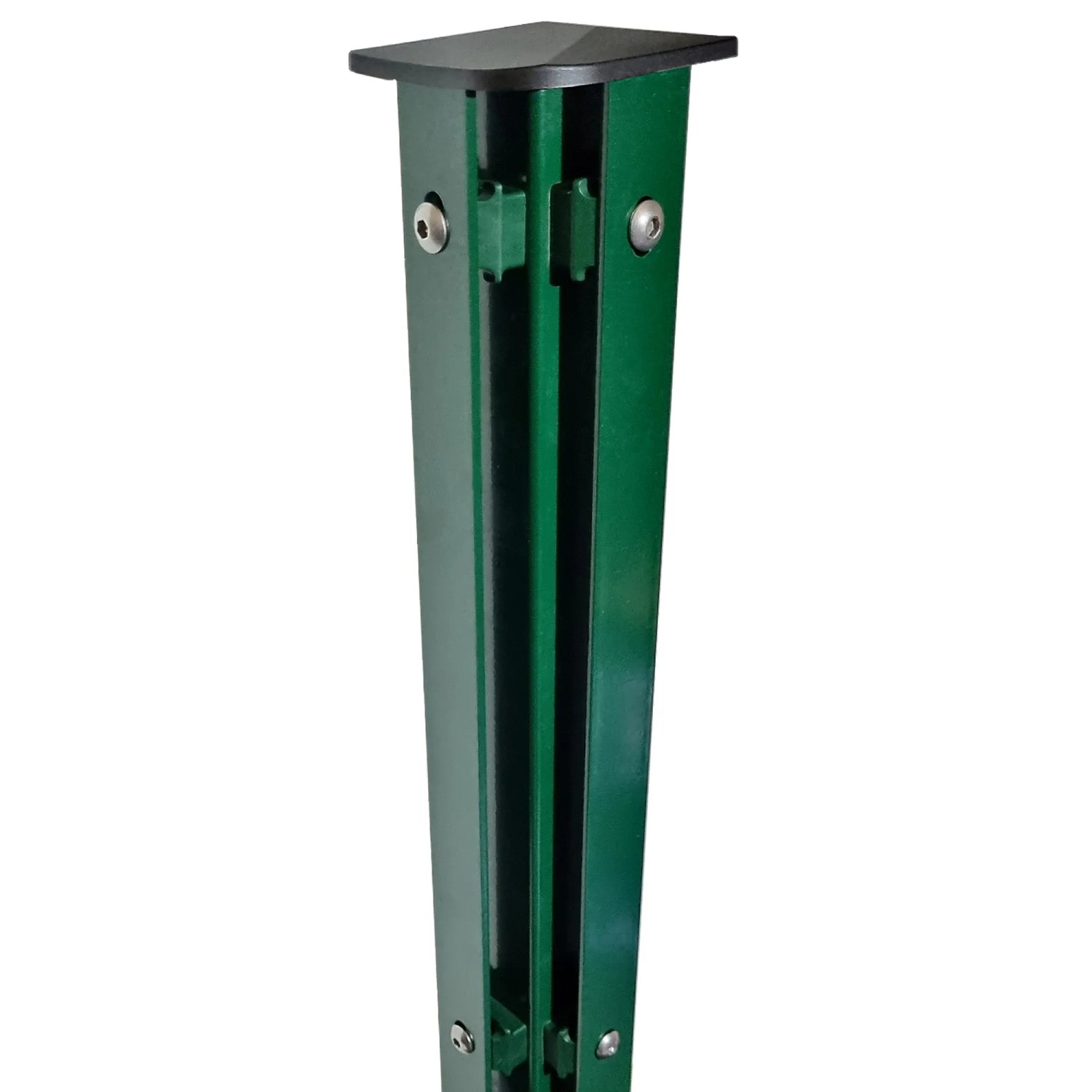 Bild von Zauneckpfosten für Doppelstabmattenzaun Abdeckleiste Moosgrün 80 cm
