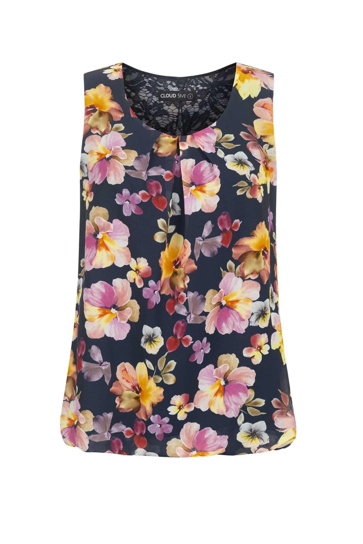 Bild von Cloud5ive Chiffon Top Mit Allover Spitze Hinten & Floralem Druck für Damen - XL