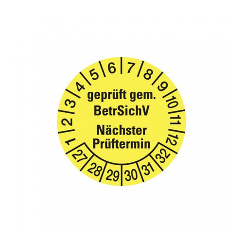 Bild von König Werbeanlagen Hinweisschild Plakette BetrSichV – Nächster Prüftermin