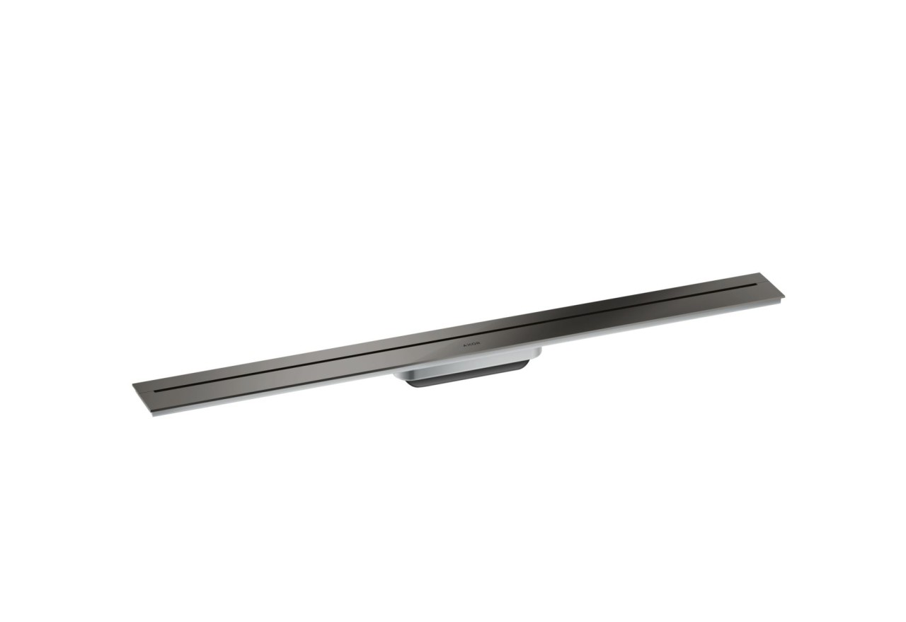 Bild von Hansgrohe AXOR Drain1x Fertigset DuschrinneLänge 900 mmMontage wandangebundeneinfach zu reinigende OberflächeInstallationsset höhenverstellbar 7-18 mmFliesenstärke bis 18 mmfür jede Fliesenart geeignetbis zu 53 l/min AblaufleistungDer Abdeckungsheber ermöglicht ein einfaches Herausnehmen des Fertigsetsmit integriertem GefälleGeruchsverschluss mechanischDryphon ermöglicht wasserloses Siphonsystemkeine sichtbare Silikonfugefür Primärentwässerung geeignetLieferumfang: Dryphon, Installationsset und Designabdeckung