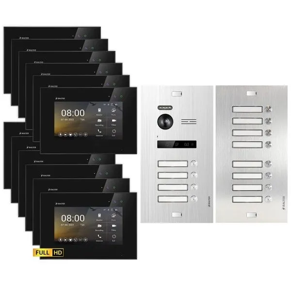 Bild von BALTER EVO HD Video Türsprechanlagen Silber/Schwarz 9-12 Familienhaus Set 12x 7 Monitor