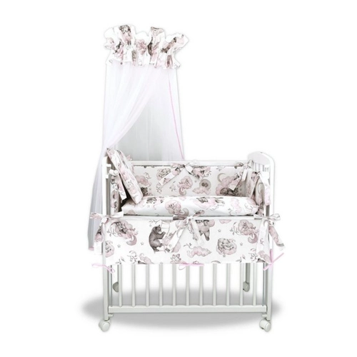 Bild von Baby-Delux Beistellbett Teddy und Freunde Rosa, 10-tlg.