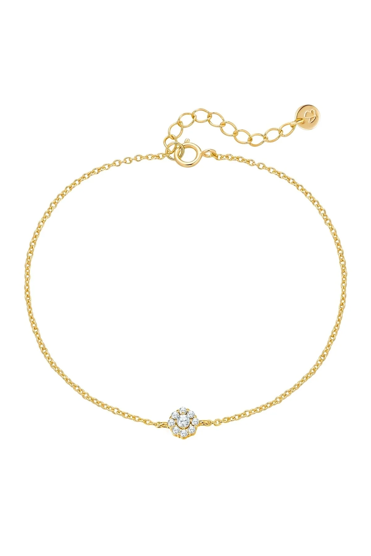 Bild von Glanzstücke München Silberarmband Armband Sterling Silber Gelbgold Zirkonia Weiß für Damen - One Size