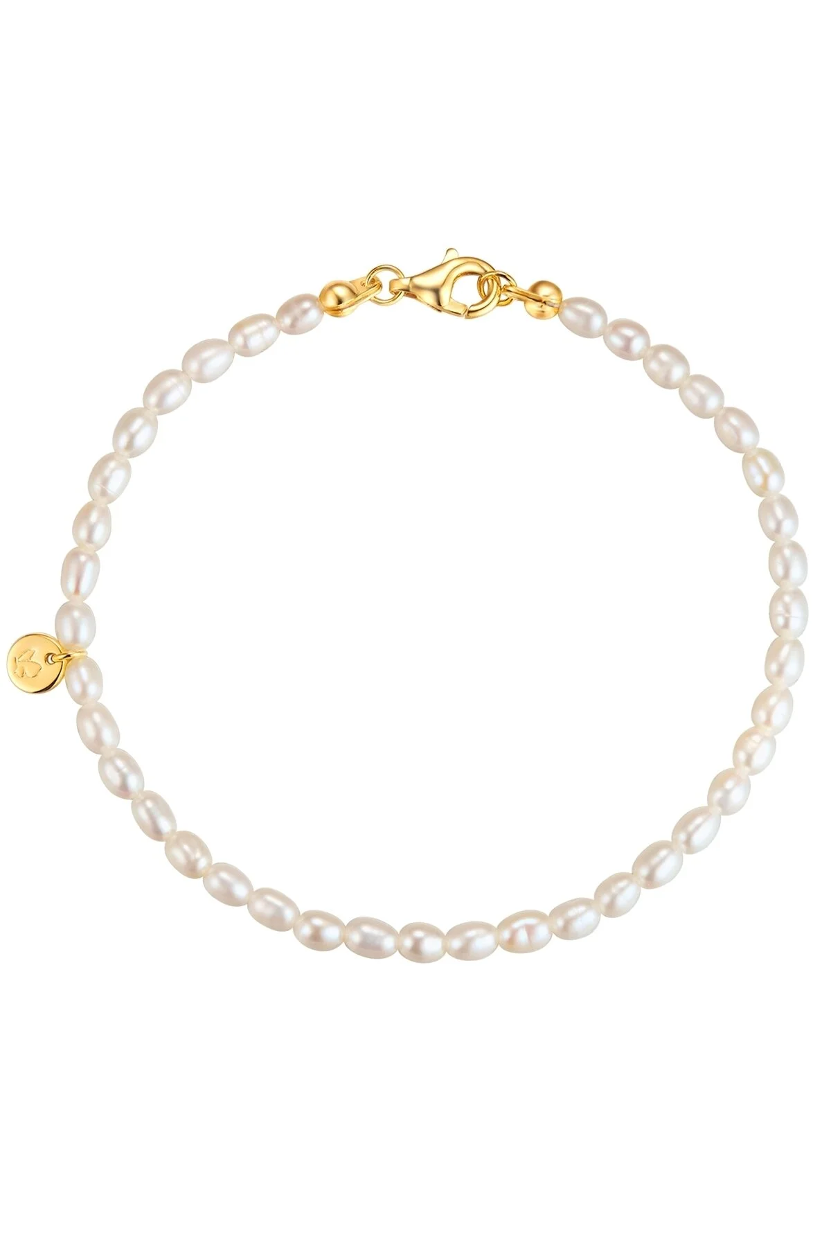 Bild von Glanzstücke München Perlenarmband Armband Sterling Silber Gelbgold Süßwasser-zuchtperle Weiß für Damen - 17 cm