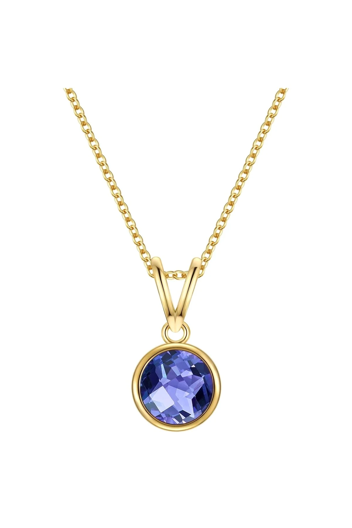Bild von Rafaela Donata Silberhalskette Kette Mit Anhänger Sterling Silber Gelbgold Tansanit Blau für Damen - One Size