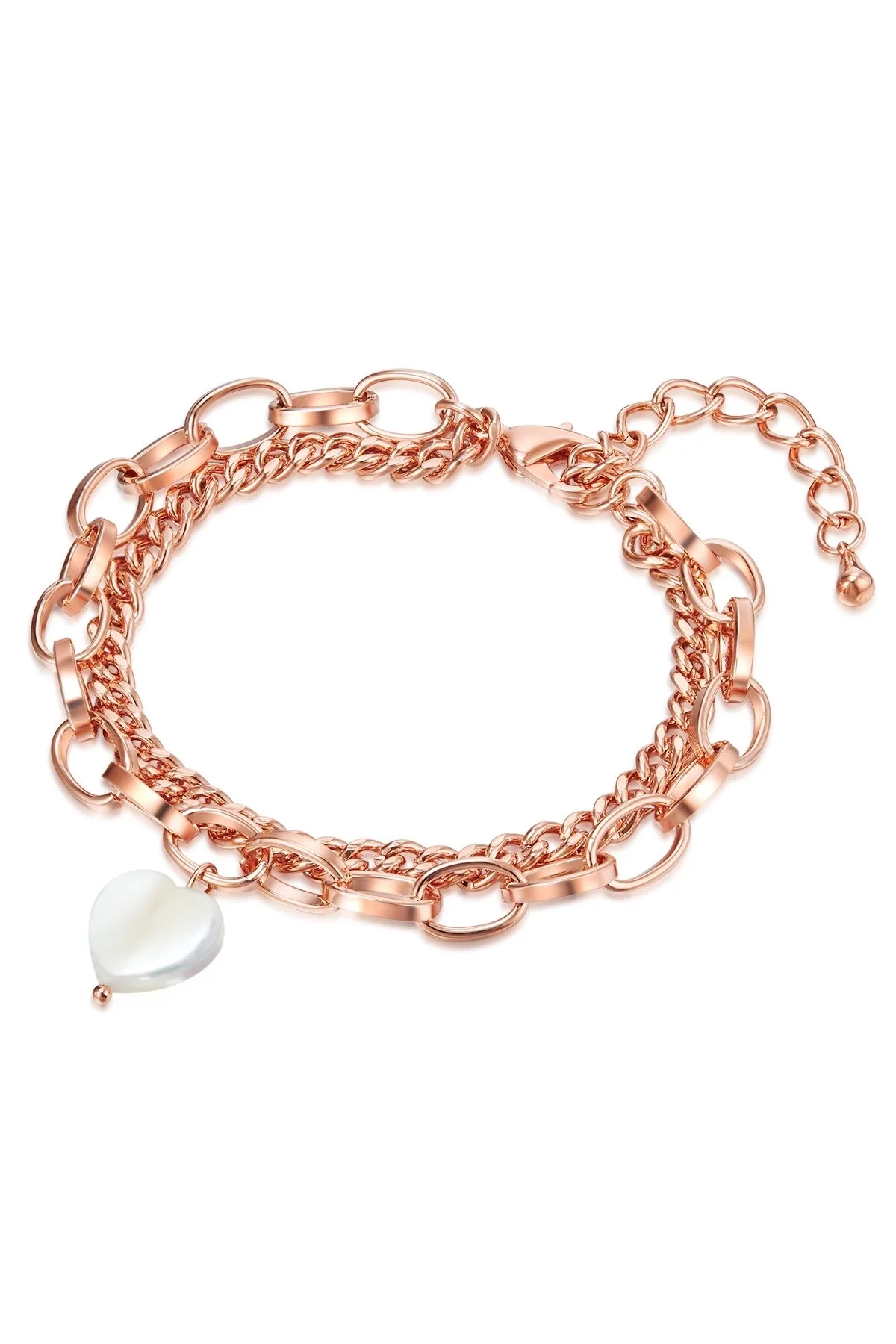 Bild von Lulu & Jane Perlenarmband Armband Roségold Perlmutt Weiß für Damen - One Size