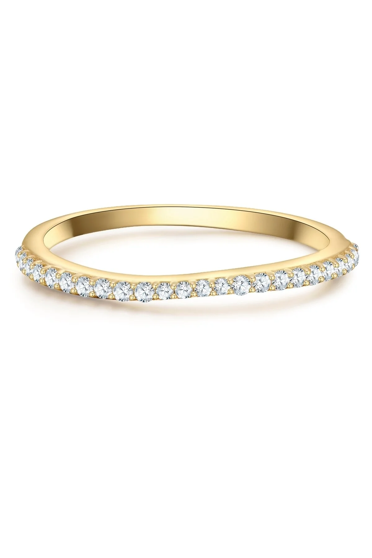 Bild von Glanzstücke München Silberring Ring Sterling Silber Gelbgold Zirkonia Weiß für Damen - 60