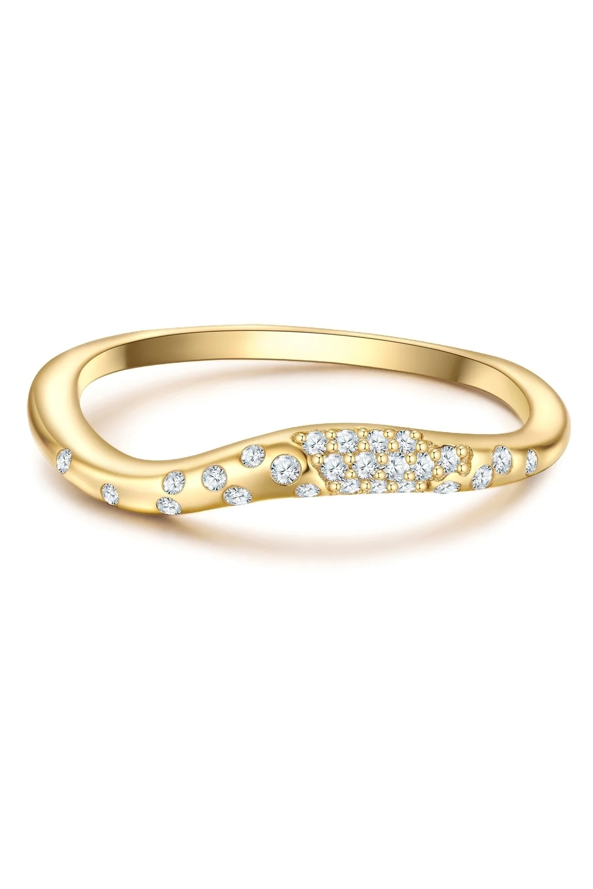 Bild von Glanzstücke München Silberring Ring Sterling Silber Gelbgold Zirkonia Weiß für Damen - 52