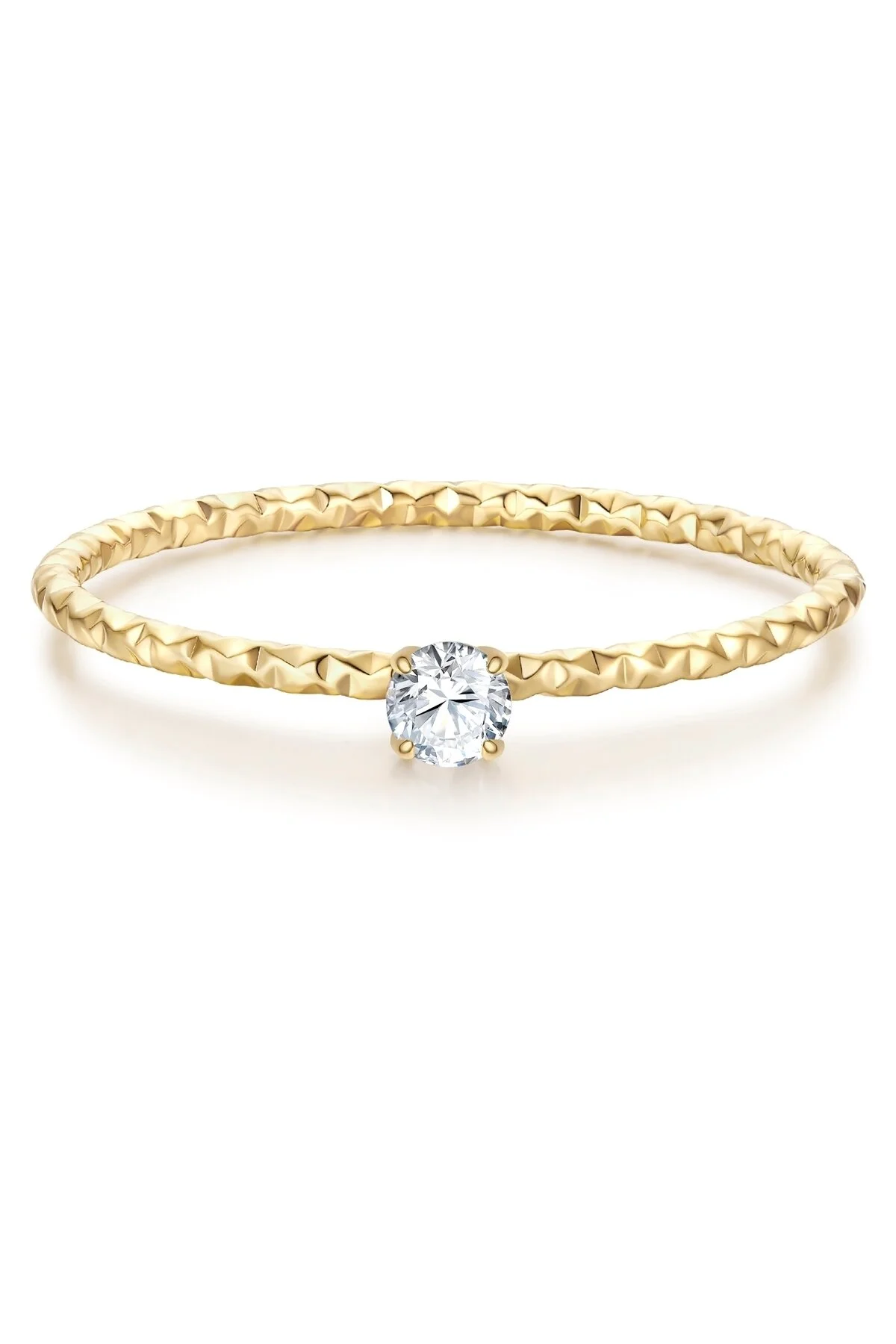 Bild von eastside Edelstahlring Ring Edelstahl Gelbgold Zirkonia Weiß für Damen - 54