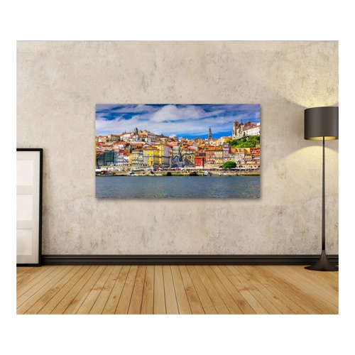 Bild von islandburner Leinwandbild Porto Portugal Skyline