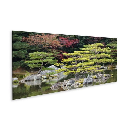 Bild von Islandburner Leinwandbild - Japanischer Zen-Garten im Kinkakuji-Tempelpark