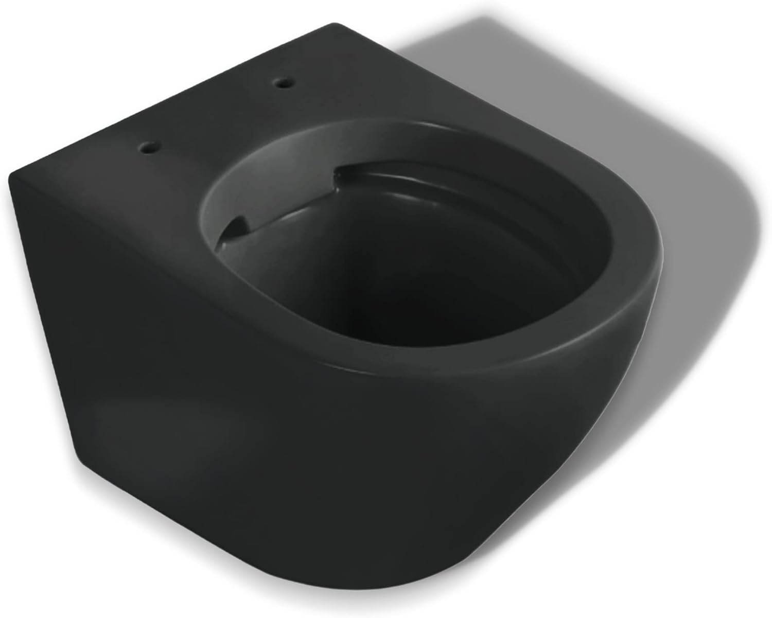 Bild von KOLMAN Wand-WC Delos Spülrandloses Schwarz mit Slim Soft-close Absenkautomatik Deckel und Schallschutzmatte Komplettset
