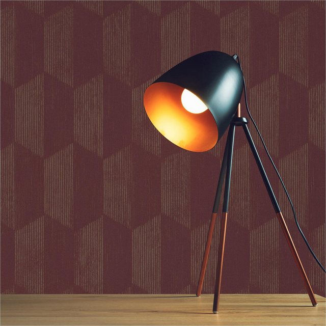 Bild von Tadessi Vliestapete Tapete 3D Optik Tommaso M1-No.3471, Vliestapete, Rot, Gold, Grafik, Leichte Struktur, Glänzend