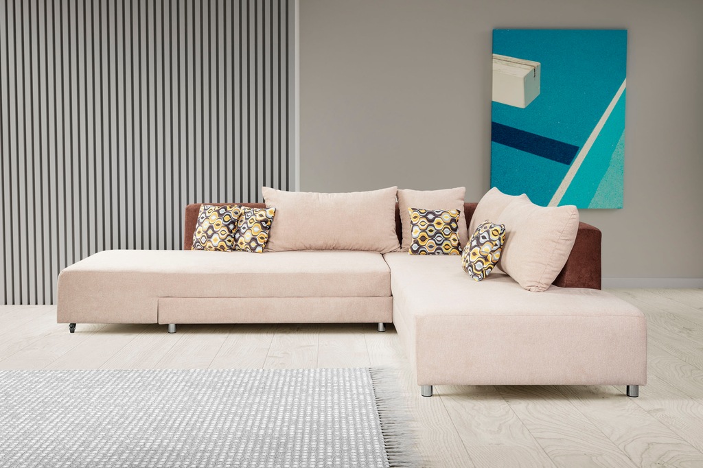 Bild von WERK2 Ecksofa "Split L-Form", Ecksofa mit innovativer Drehfunktion für Schlaffunktion & Liegefläche