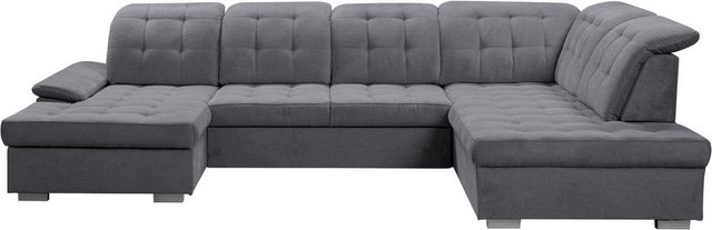 Bild von WERK2 Wohnlandschaft "Kordula-New U-Form", Sofa in U-Form mit Schlaffunktion & Bettkasten, Schlafcouch