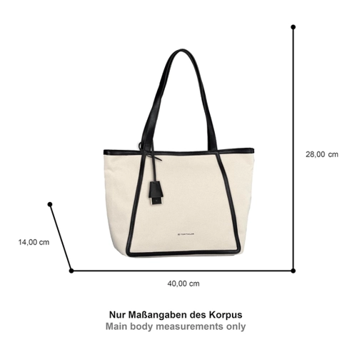 Bild von TOM TAILOR Suzi Damen Shopper Umhängetasche Reißverschluss Groß Weiß