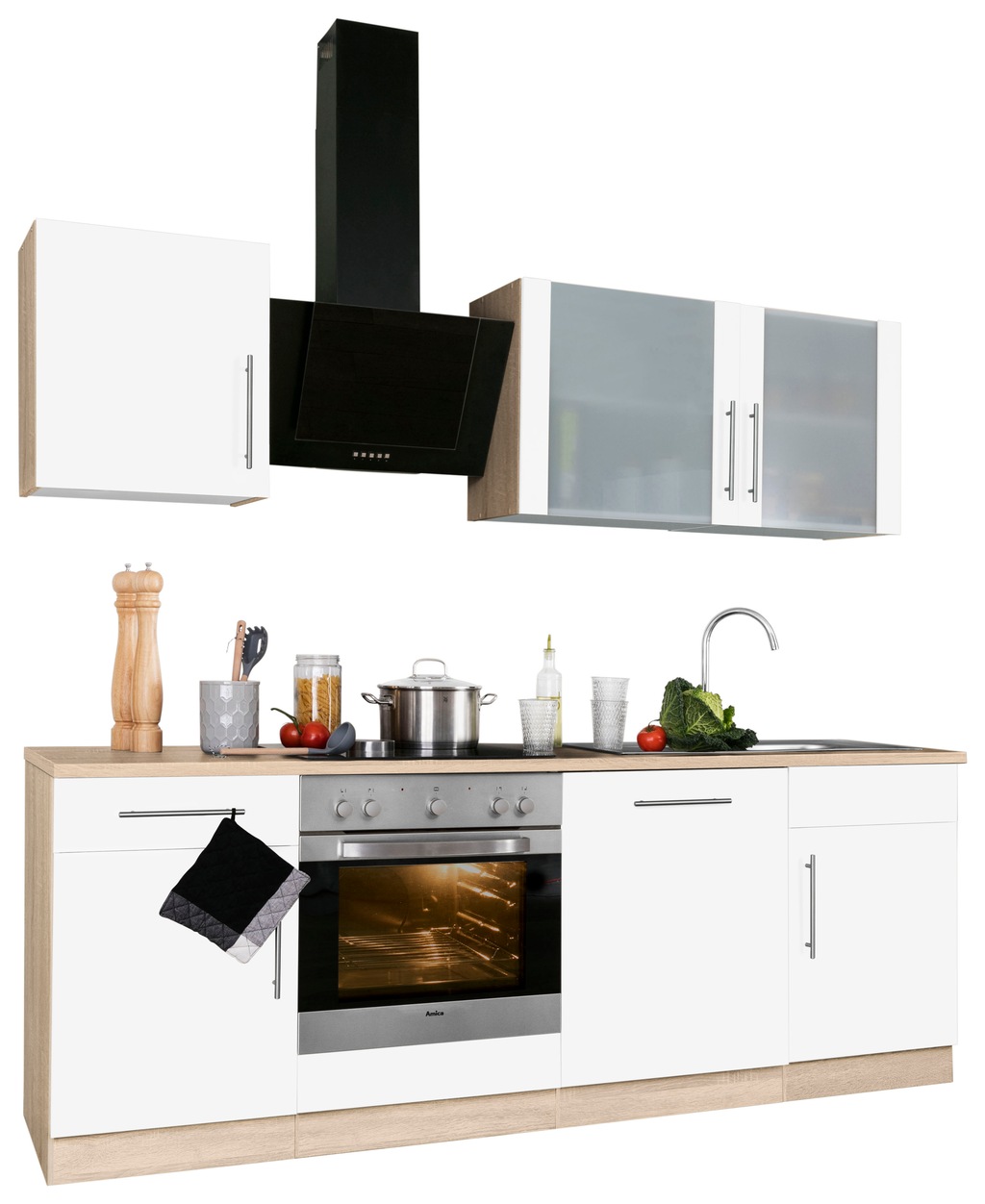 Bild von wiho Küchen Küchenzeile "Cali", mit E-Geräten, Breite 220 cm