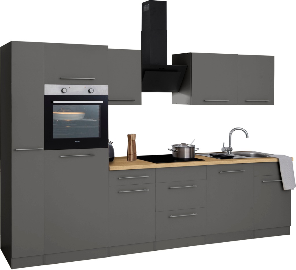 Bild von wiho Küchen Küchenzeile "Unna", mit E-Geräten, Breite 310 cm