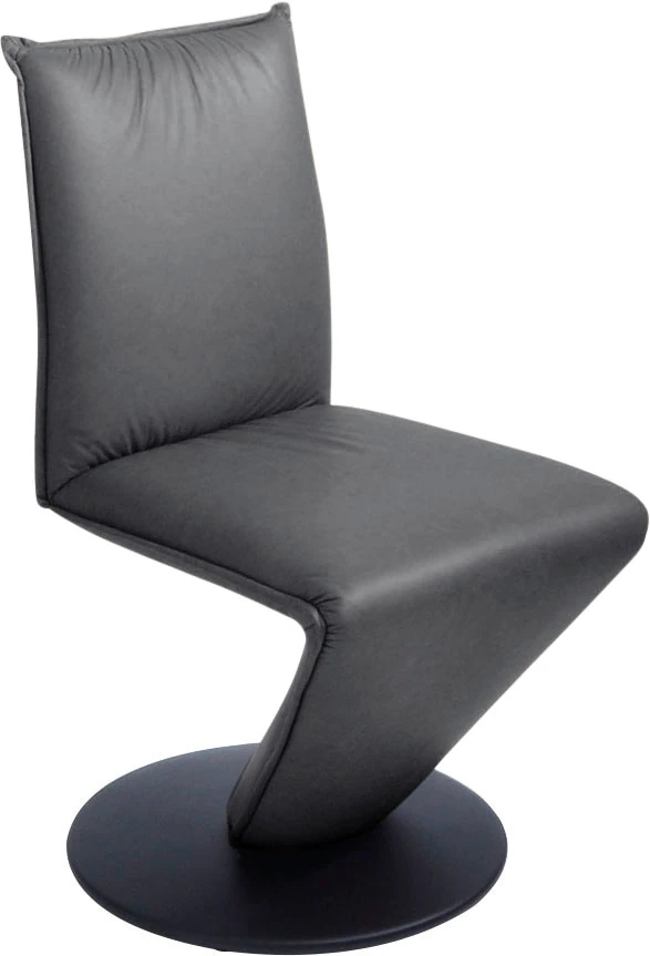 Bild von K+W Komfort & Wohnen Drehstuhl "Drive", Leder CLOUD, Stuhl mit federnder Sitzschale, Drehteller in Metall schwarz Struktur
