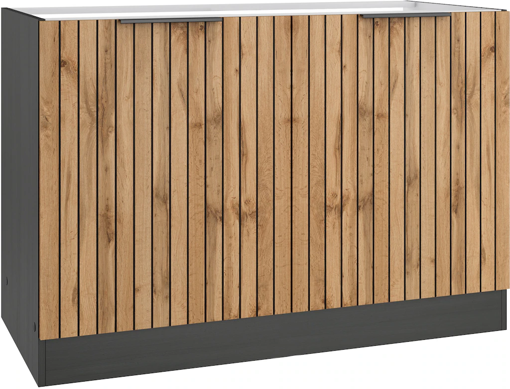 Bild von KOCHSTATION Spülenschrank "KS-Lagos", Breite 120 cm, wahlweise mit Spülbecken in edelstahl oder schwarz