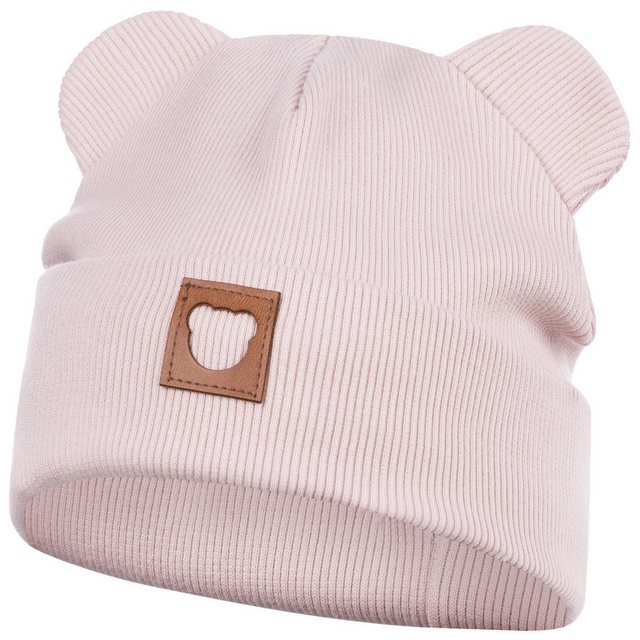 Bild von Smarilla Mütze Übergangsmütze Junge Mädchen Herbstmütze Frühlingsmütze Beanie Ohren gerippt, Größe: 46-48, Farbe: Hellrosa