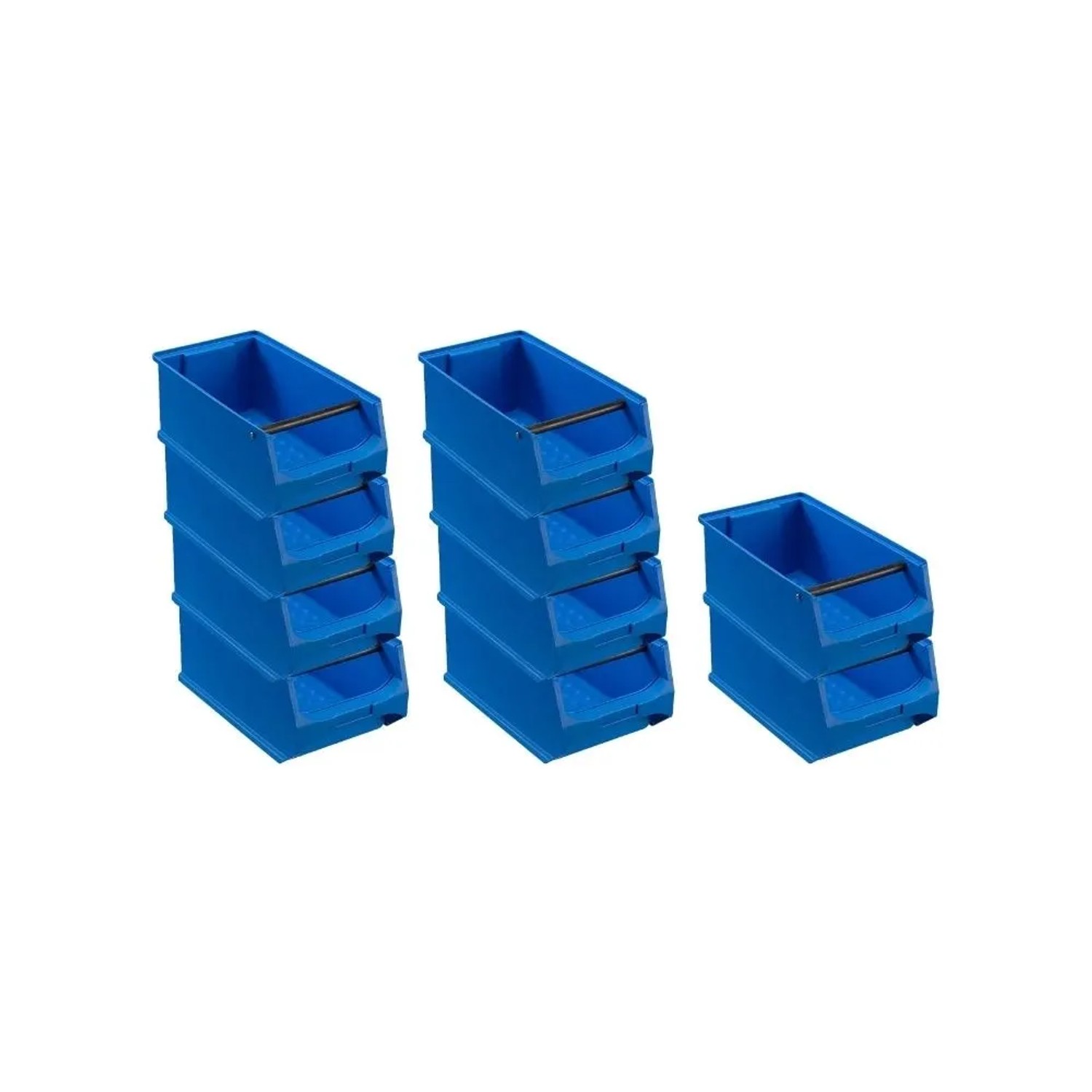 Bild von PROREGAL SparSet 10x Blaue Sichtlagerbox 4,1 mit Griffstange HxBxT 15 x 20 x 35 cm 7,2 Liter Sichtlagerbehälter
