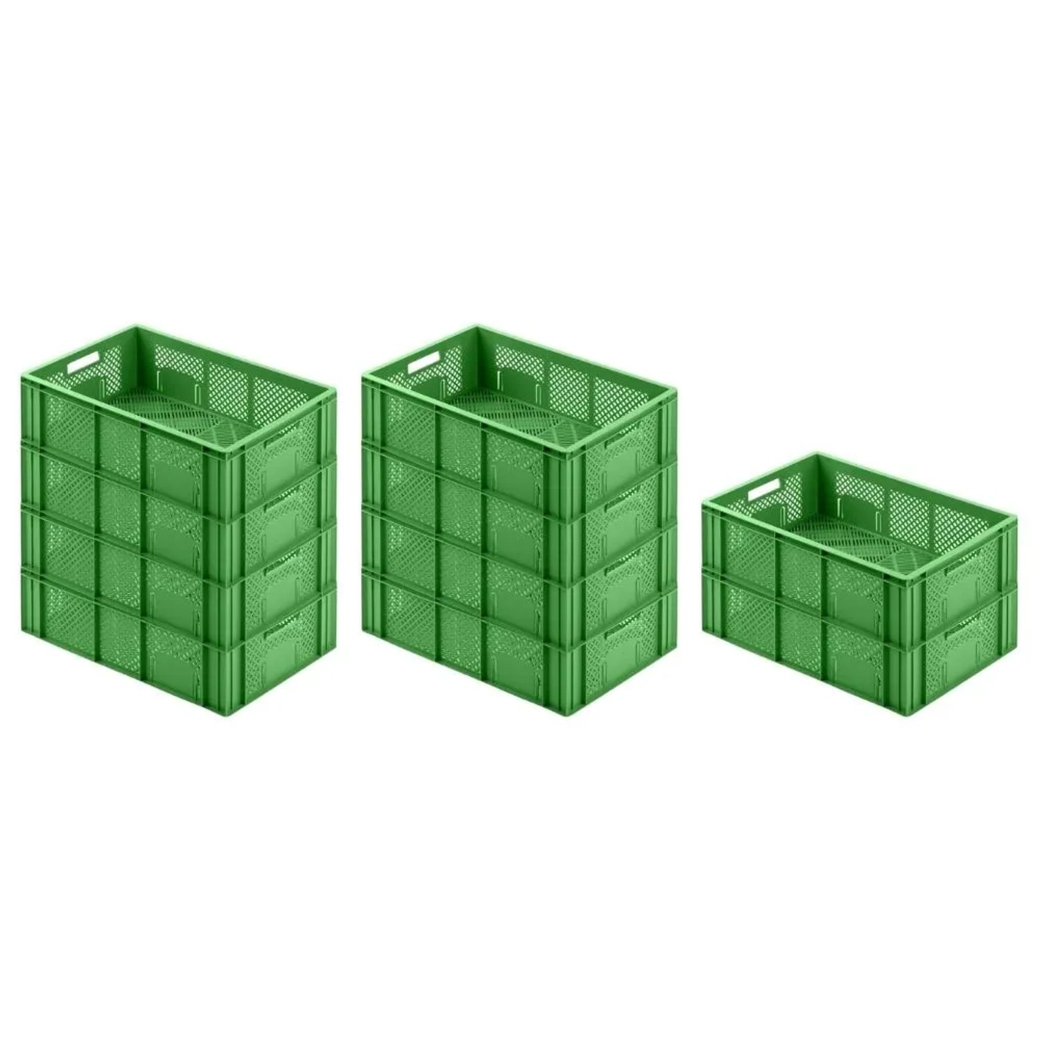 Bild von SparSet 10 x Eurobehälter Obst- und Gemüsekasten HxBxT 17,1 x 40 x 60 cm 33 Liter Grün Obst-Gemüsekiste Obstkorb Transportbox