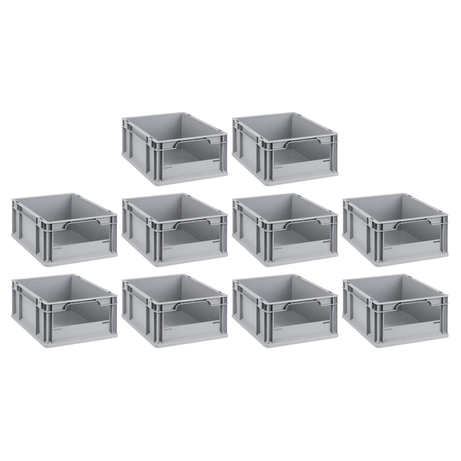 Bild von PROREGAL SuperSparSet 10x Eurobox NextGen Insight HxBxT 17 x 30 x 40 cm 16 Liter Front Offen Eurobehälter Transportbox
