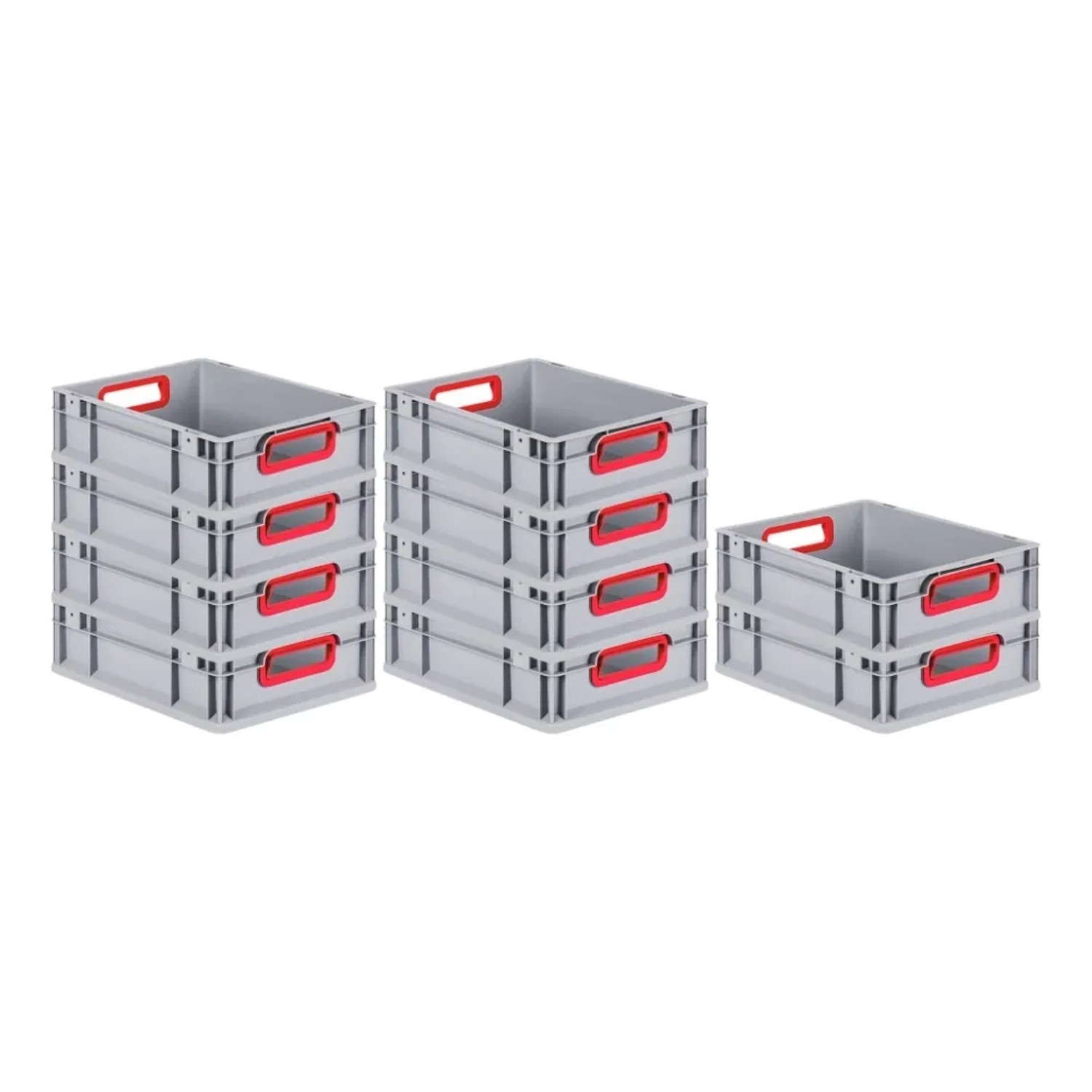 Bild von PROREGAL Spar Set 10x Eurobox Nextgen Color HxBxT 12 x 40 x 60 cm 23 Liter Griffe Grün Offen Glatter Boden Eurobehälter Transportbox