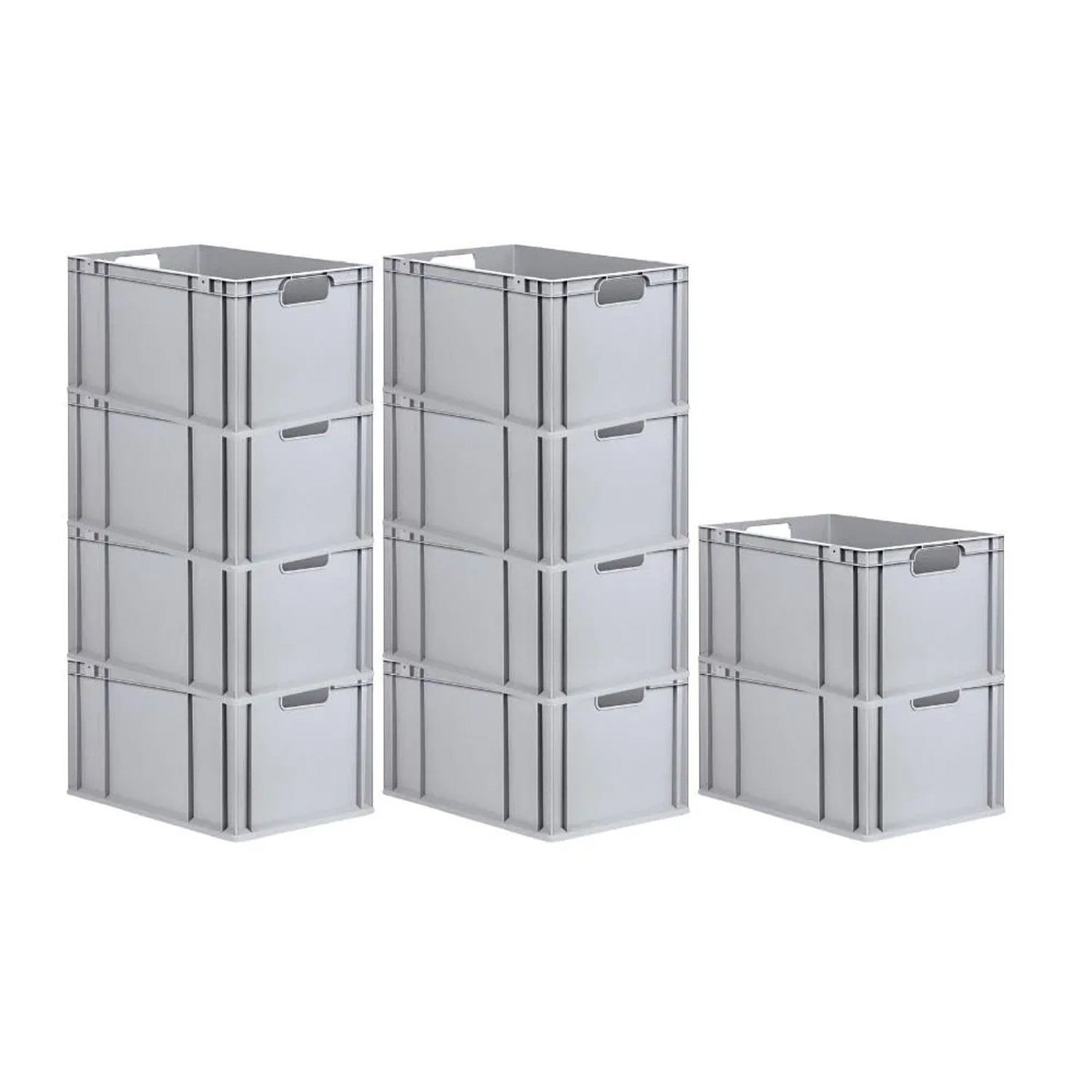 Bild von PROREGAL Spar Set 10x Eurobox Nextgen Economy Griffe Offen HxBxT 32 x 40 x 60 cm 65 Liter Eurobehälter Transportbox Transportbehälter