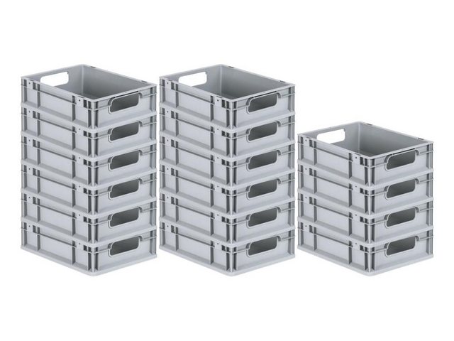 Bild von PROREGAL Spar Set 16x Eurobox Nextgen Economy Griffe Offen HxBxT 12 x 30 x 40 cm 11 Liter Eurobehälter Transportbox Transportbehälter