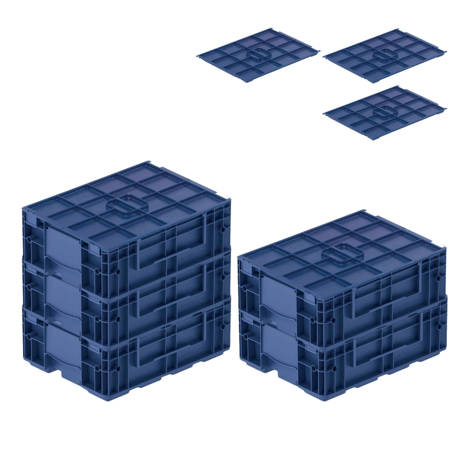 Bild von SparSet 5 x VDA KLT Kleinladungsträger Mit Verbundboden und Auflagedeckel HxBxT 14,7 x 30 x 40 cm 10 Liter KLT Transportbox