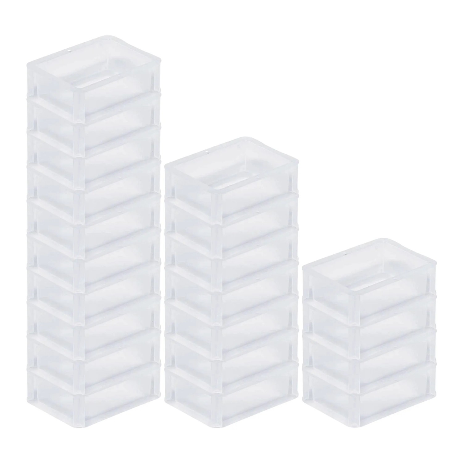 Bild von SparSet 20 x Transparenter Eurobehälter BasicLine Mit Geschlossenem Griff HxBxT 7 x 15 x 20 cm 1,3 Liter Eurobox Transportbox