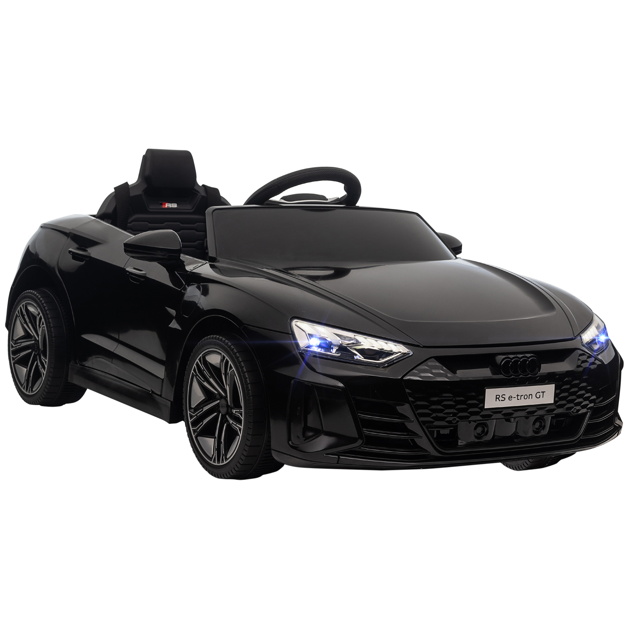 Bild von HOMCOM Kinder Elektroauto, Kinderauto mit Fernbedienung, Audi RS e-tron GT Kinderfahrzeug mit Sicherheitsgurt, Hupe & Musik & Scheinwerfer, bis 5 km/h, für Kinder 3-5 Jahre, Schwarz