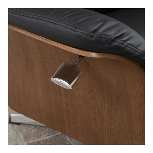 Bild von HOMCOM Relaxsessel mit Hocker und Liegefunktion  Fernsehsessel, drehbarer Liegesessel, bis 150 kg, Kunstleder, Schwarz  Aosom