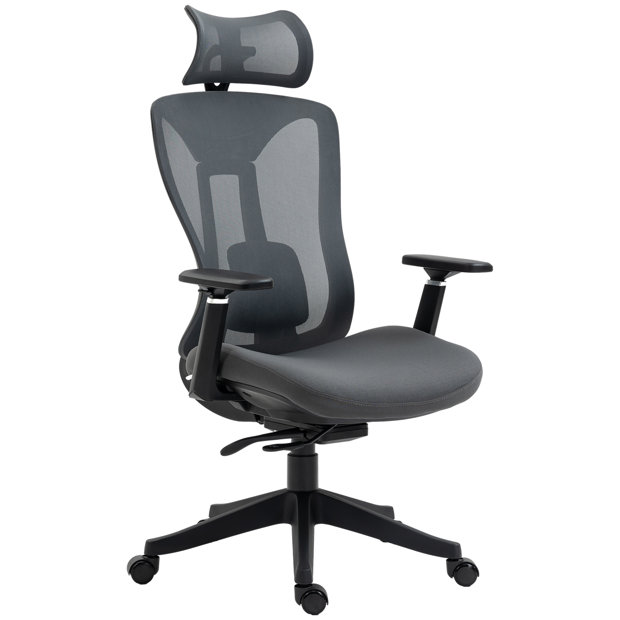 Bild von Vinsetto Bürostuhl Ergonomischer Schreibtischstuhl mit Liegefunktion Mesh Grau für komfortables Arbeiten & Entspannen   Aosom.de