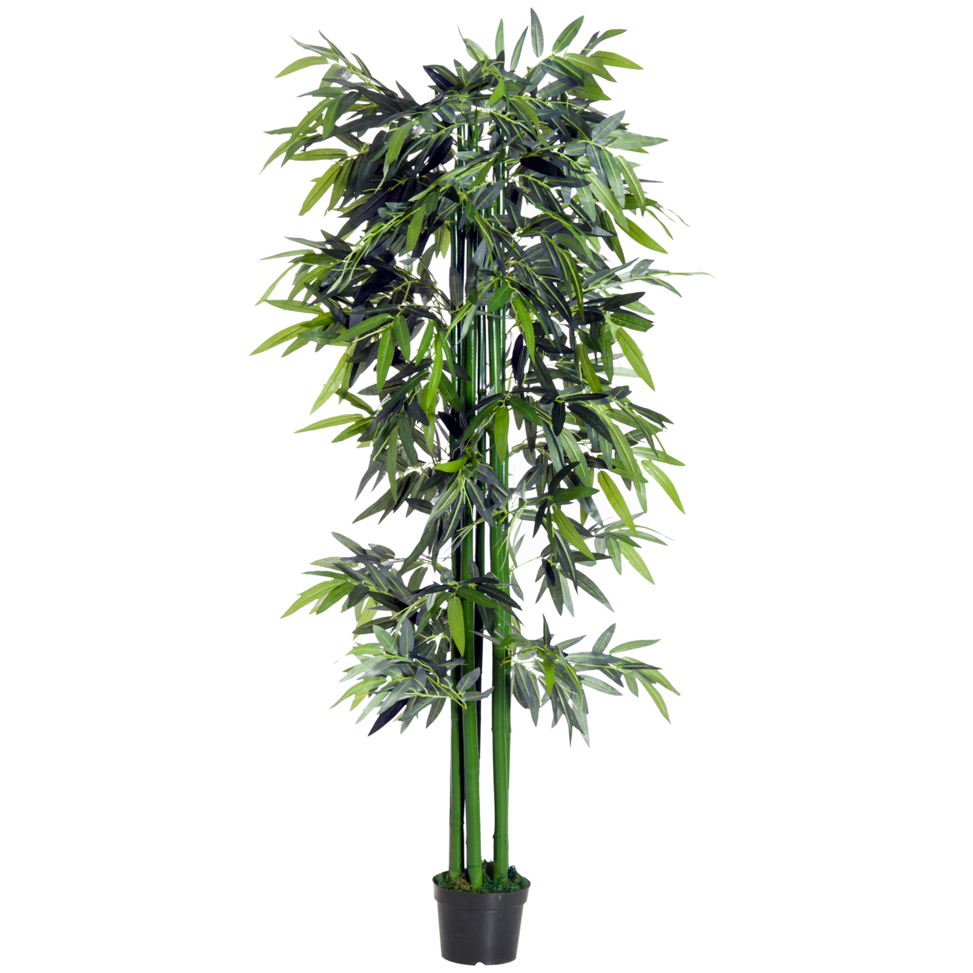 Bild von Outsunny Künstliche Pflanze 180 cm Kunstbambusbaum mit Übertopf, täuschend echt, pflegeleicht, ideal für Wohnräume   Aosom.de